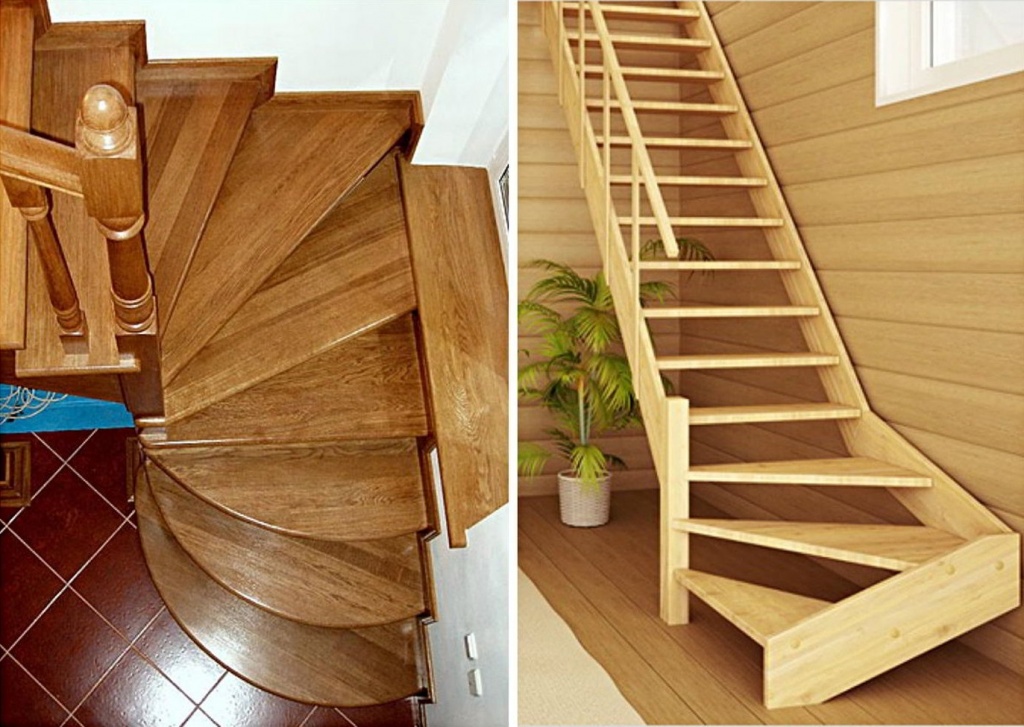 лестница из деревянными ступенями
